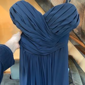 Navy blue floor length formal dress